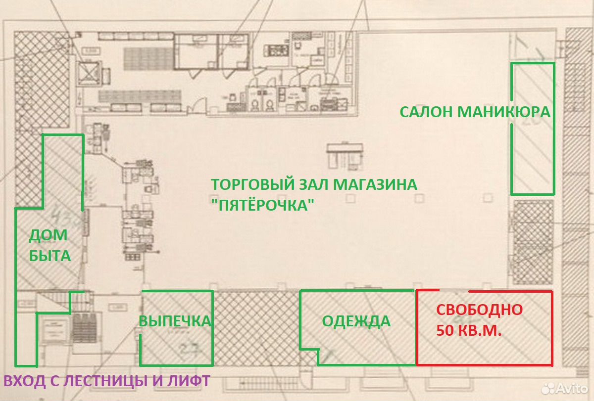 План торгового зала магазина пятерочка