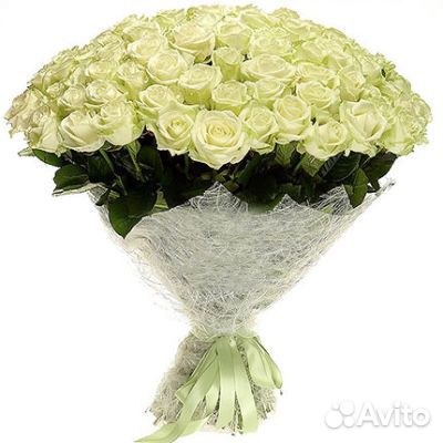 Букет из 75 белых роз.Доставка купить на Зозу.ру - фотография № 2