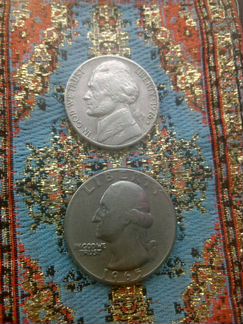 Две монеты liberty редкие 5 центов 1976 D