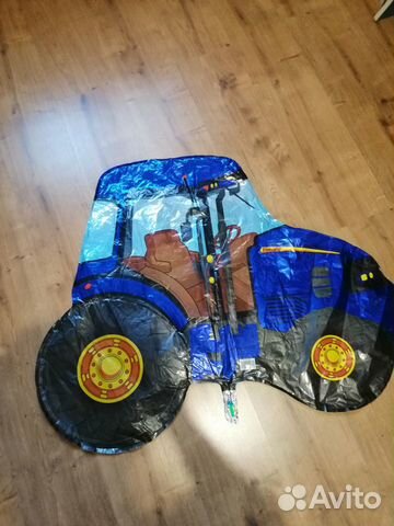 Фальгированный шар. Синий трактор