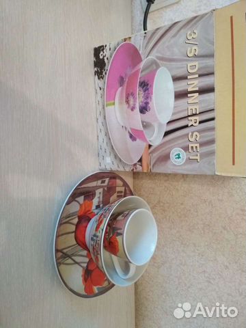 Чашка с блюдцем и тарелкой