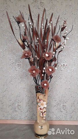 Ваза напольная с цветами