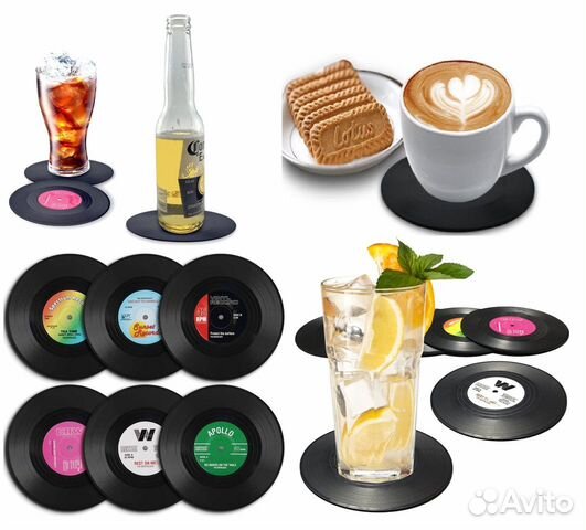 Подставки под напитки «виниловые пластинки»