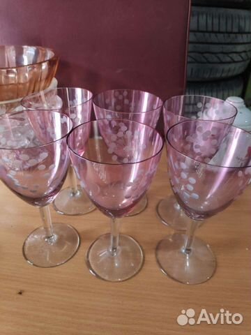 Винтаж розовый бокал СССР
