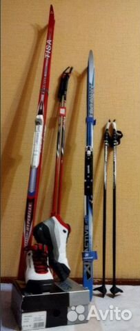 Лыжи беговые Tisa, ботинки Fisher 37-38