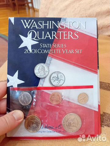 Годовой набор монет США 2001 года и 5 квотеров