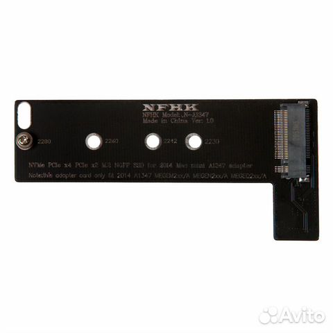 Переходник SSD M.2 NVMe Mac mini A1347 2010 - 2014
