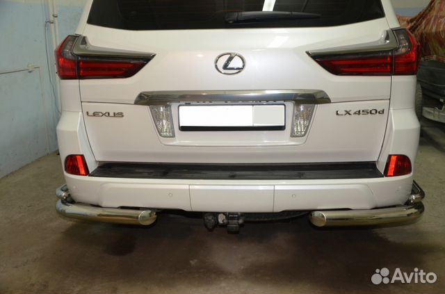 Защита заднего бампера Lexus LX 450 2016 угловая