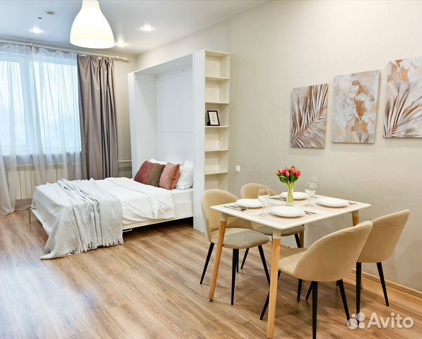 

Квартира-студия, 35 м², 2 кровати