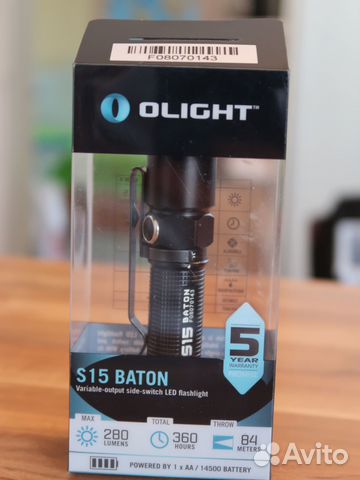 Фонарик LED Olight S15 Baton + экстендер