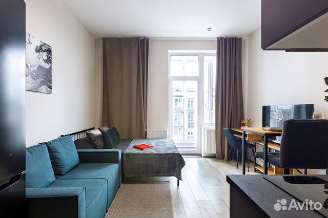

Квартира-студия, 28 м², 2 кровати