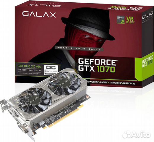 Видеокарта PCI-E nvidia GeForce GTX 1070 OC Mini 8