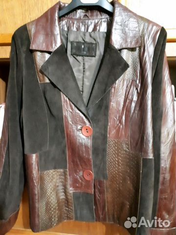 Продам кожаный пиджак,р.50-52