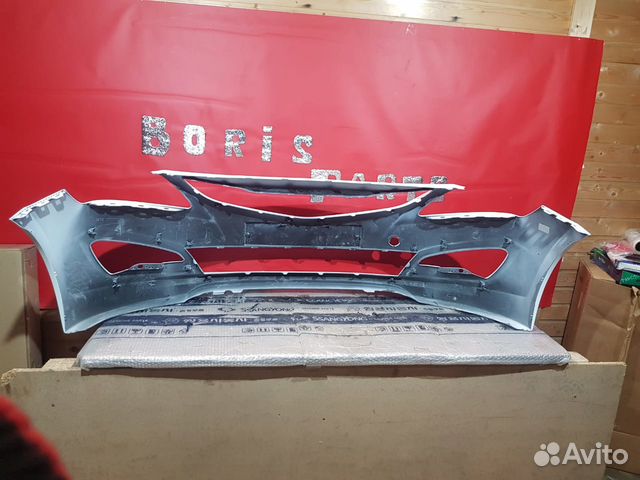 Hyundai Solaris бампер передний белый цвет PGU