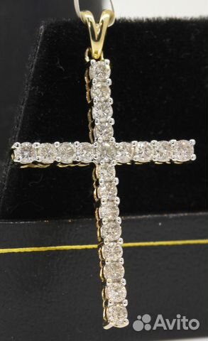 Золотой крест с бриллиантами 1,30 карат по Тиффани Золотой крест с бриллиантами 1,30 карат по Тиффани