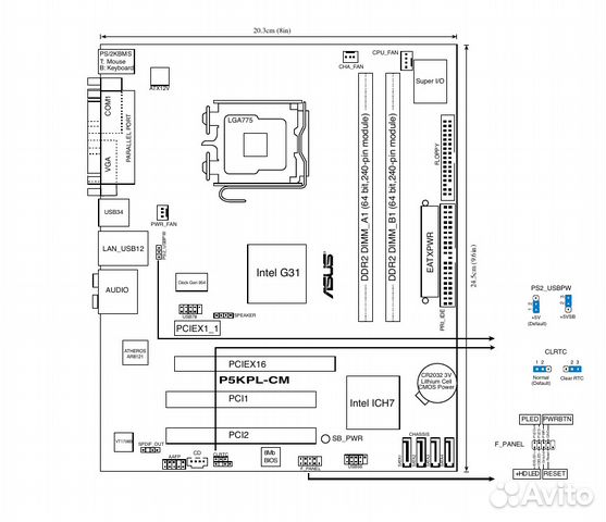 Asus p5b схема подключения usb