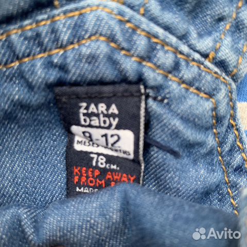 Джинсовый комбинезон Zara, 9-12 мес Джинсовый комбинезон Zara, 9-12 мес