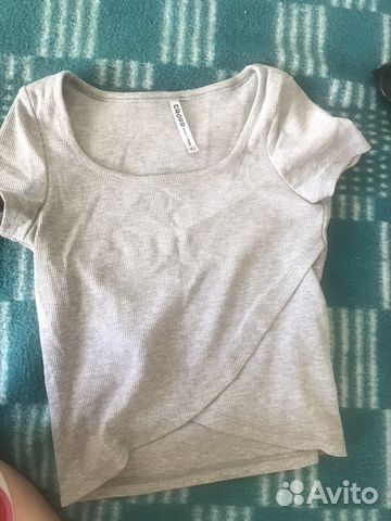 Футболка укорочённая серая cropp Футболка укорочённая серая cropp