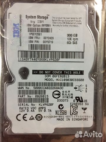 Жесткий диск IBM 300Gb 10K SAS 00Y2429 Жесткий диск IBM 300Gb 10K SAS 00Y2429