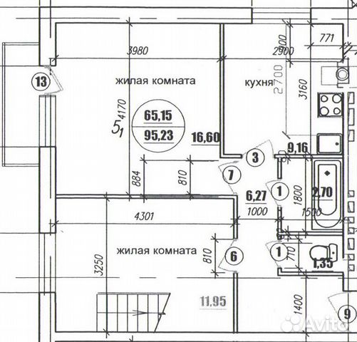 3-к квартира, 96.4 м², 5/6 эт.