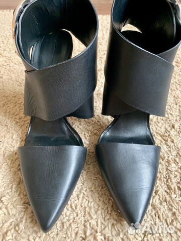 Суперские туфли (босоножки) на каблуке Zara Кожа