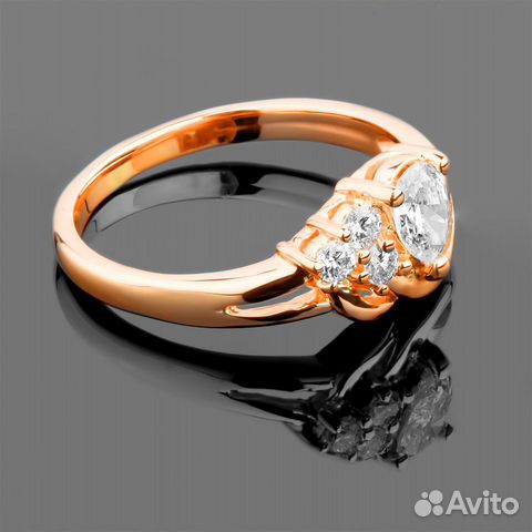 Золотое кольцо с бриллиантами 0.39Ct
