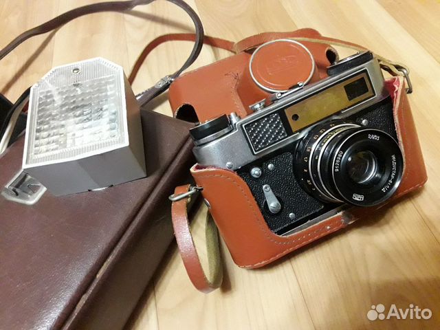 Фотоаппарат Фэд 5С и фотовспышка Чайка