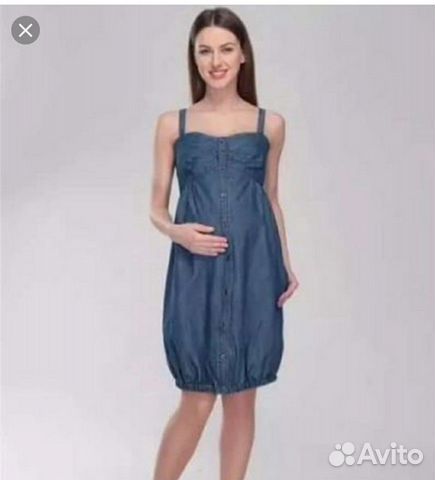 Джинсовый сарафан для беременных, 46-48