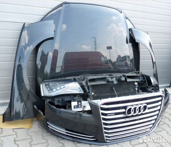 Audi A8 D4 ноускат Капот Крыло Бампер Фара Радиато