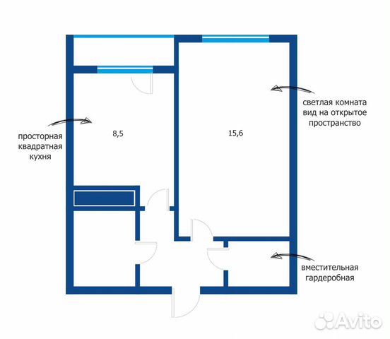 1-к квартира, 35 м², 12/13 эт. 1-к квартира, 35 м², 12/13 эт.