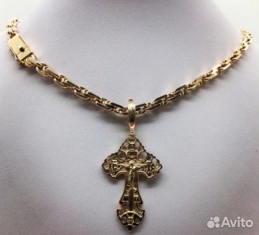 Золотая цепь с крестом