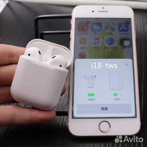 Беспроводные наушники Airpods i18 TWS с Анимацией Беспроводные наушники Airpods i18 TWS с Анимацией