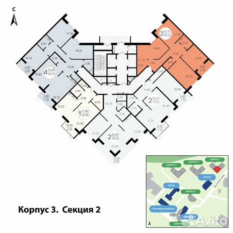 3-к квартира, 103.8 м², 14/24 эт. 3-к квартира, 103.8 м², 14/24 эт.