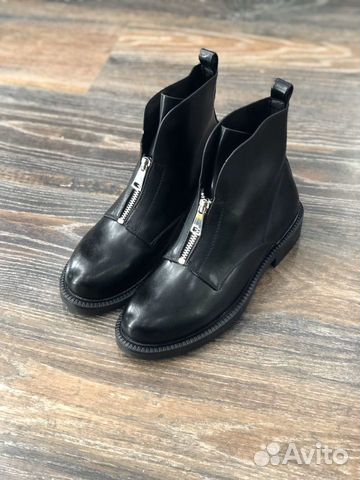 Ботинки Демисезон чёрные спереди молнии