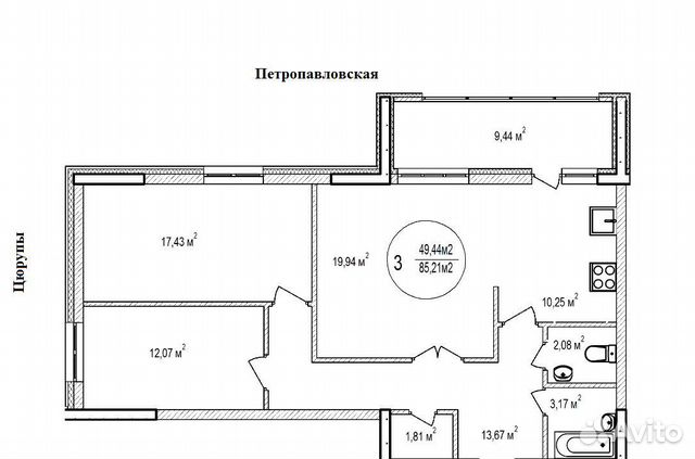 3-к квартира, 85 м², 9/21 эт. 3-к квартира, 85 м², 9/21 эт.