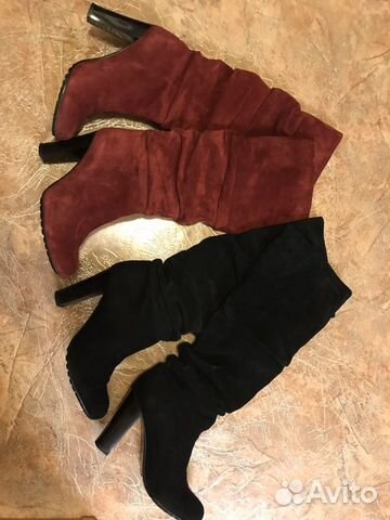 Сапоги замшевые, демисезонные