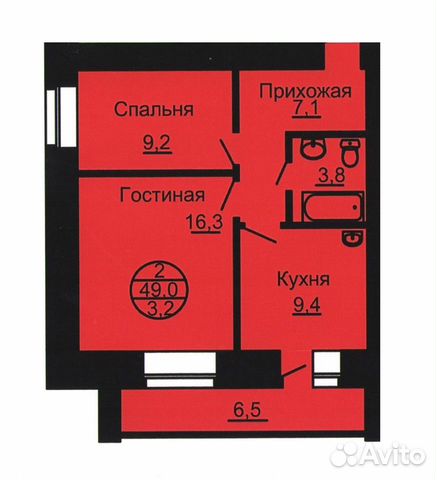 2-к квартира, 50 м², 8/10 эт. 2-к квартира, 50 м², 8/10 эт.