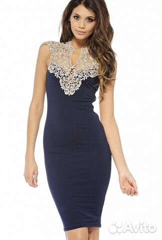 Платье размер 42-44 (S) стретч кружевное, новое