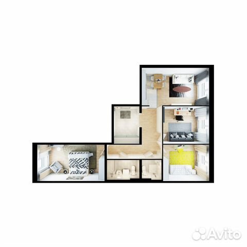 3-к квартира, 90 м², 2/25 эт.