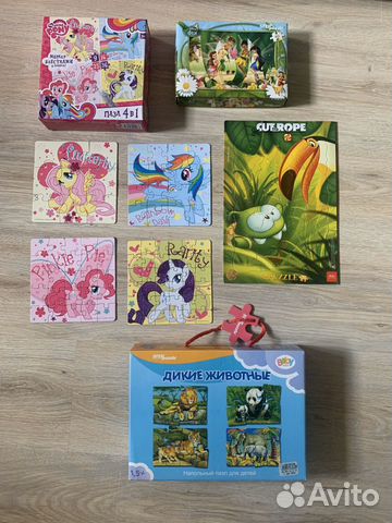 Развивающие пособия, пазлы, мозаика, алфавит, шнур