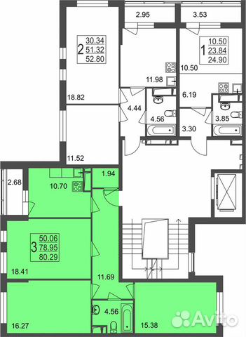 3-к квартира, 80.3 м², 2/8 эт. 3-к квартира, 80.3 м², 2/8 эт.