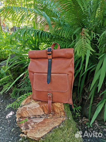 Рюкзак-скрутка Натуральная кожа яка brown color Рюкзак-скрутка Натуральная кожа яка brown color
