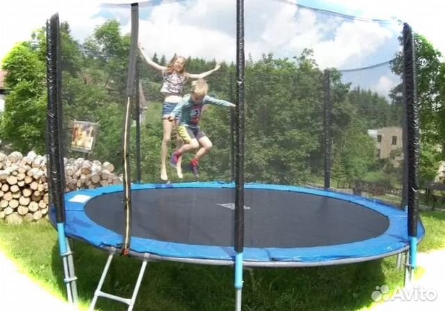 Батут 305 см. для дачи детский (с сеткой)