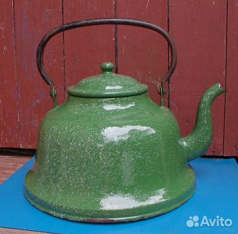Антикварный огромный чайник эмалированный СССР