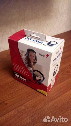 Genius hs-04A, наушники с микрофоном