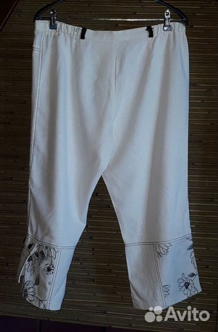 Брюки франция лен С карманчиком вышивка