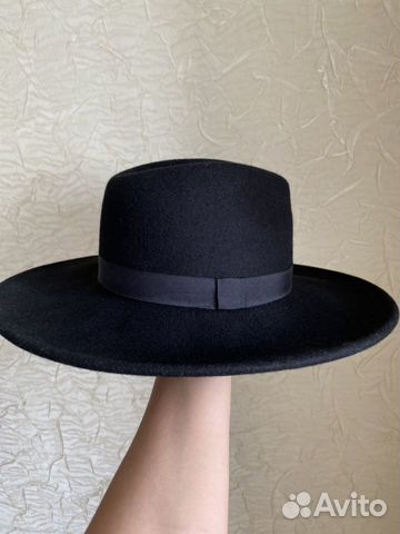 Шляпа черная zara новая фетровая с широкими полями Шляпа черная zara новая фетровая с широкими полями