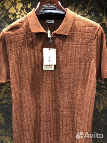 Brioni трикотажное поло кирпичный Brioni трикотажное поло кирпичный