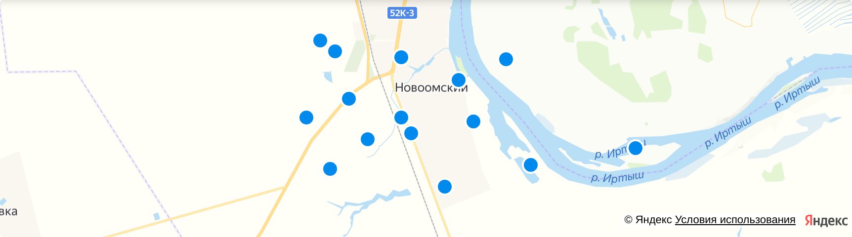 П. Новоомский на карте. Новоомское сельское поселение Омского района.