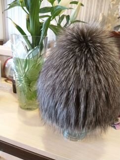 Шапка вязаная чернобурка